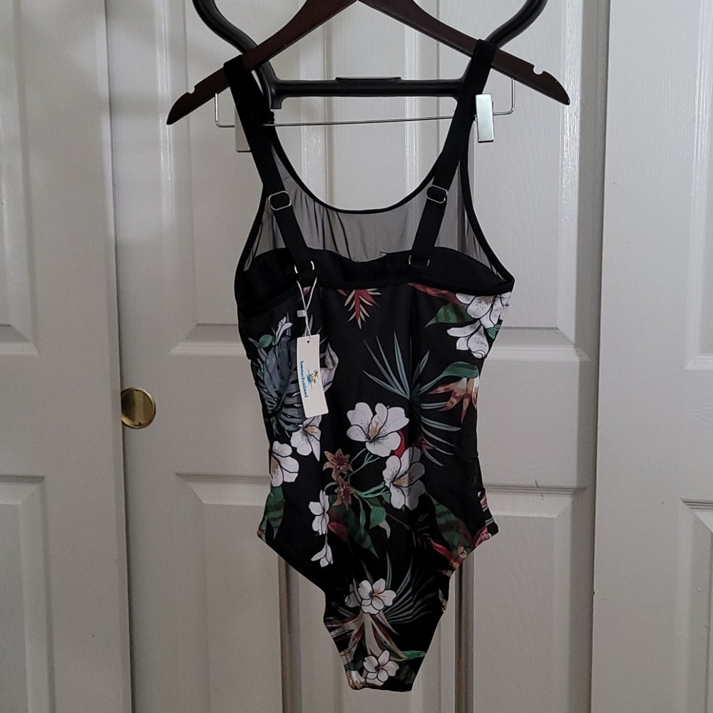NWT Beachsissi Black Floral Swimsuit - Picture 2 of 4